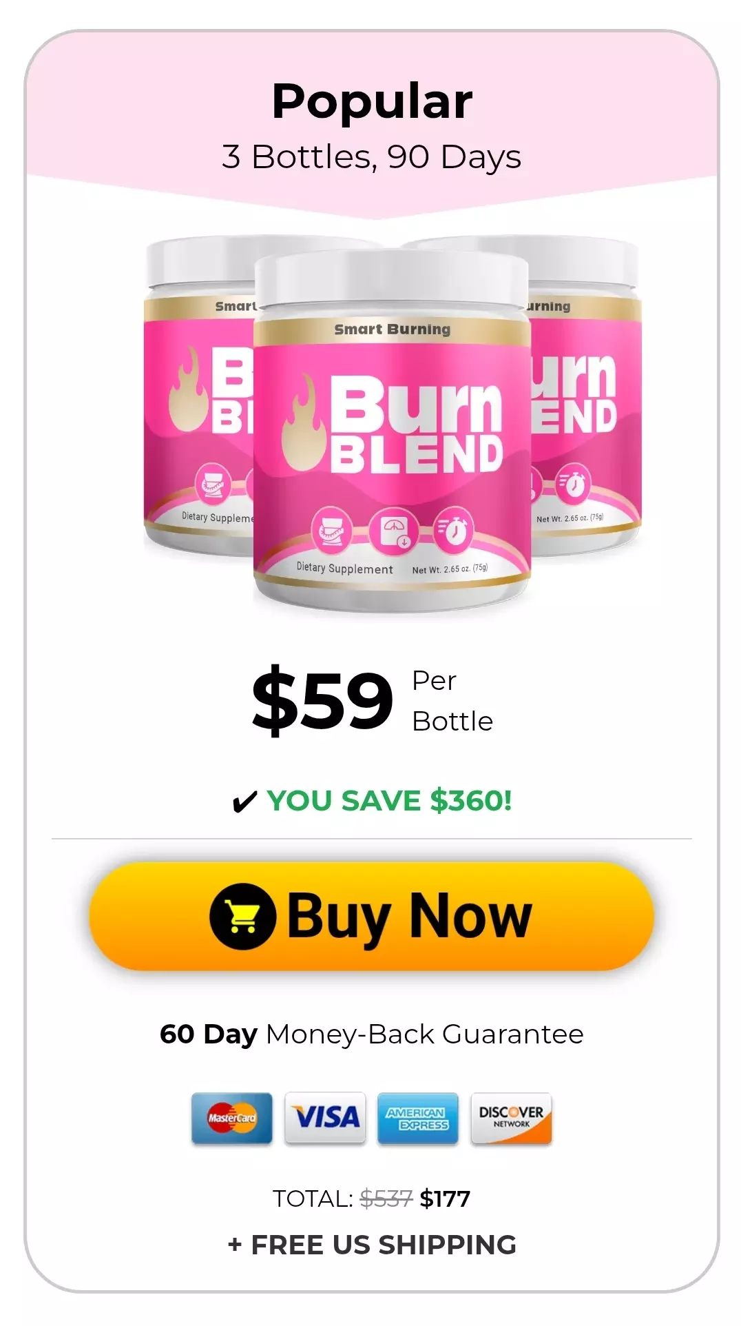 BurnBlend™ 3 bottles pricing